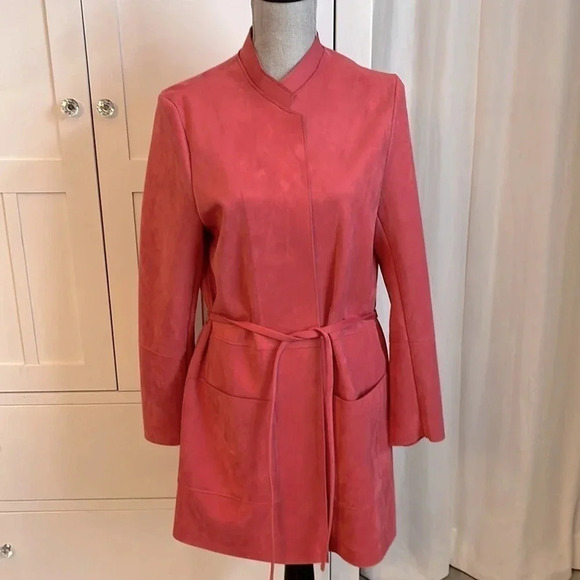 H&M NWOT Faux Suede Jacket Tie Belt Limited Edition, Size 10 - Picture 1 of 11